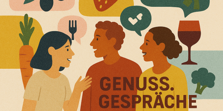 Veranstaltung: Genuss.Gespräch.Linz; Grafik: KI generiert
