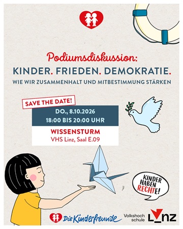Bild: Kinderfreunde Kinder. Frieden. Demokratie; Foto: Kinderfreunde; Bild: Kinderfreunde